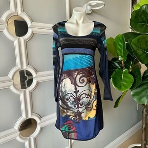 2026 Deux Mille Vingt Six Empire Waist Dress in Blue Size Small